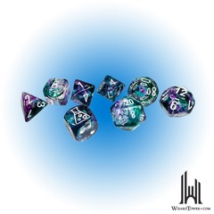 Nebula - 7-Die Set Polyhedral - Fluorite / White